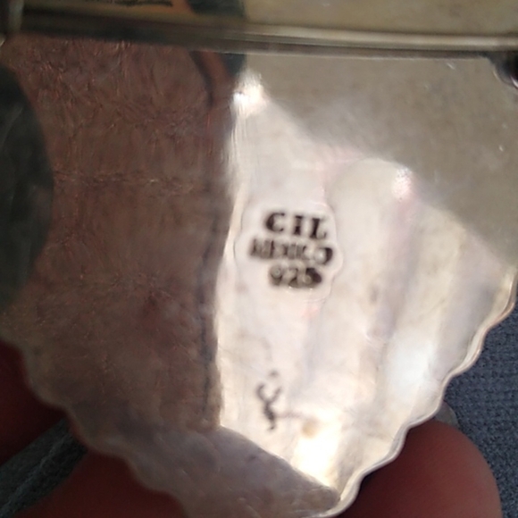 Sterling Silver Puffy Heart Brooch Pin 925 Beaded edge Mexico - Picture 4 of 8